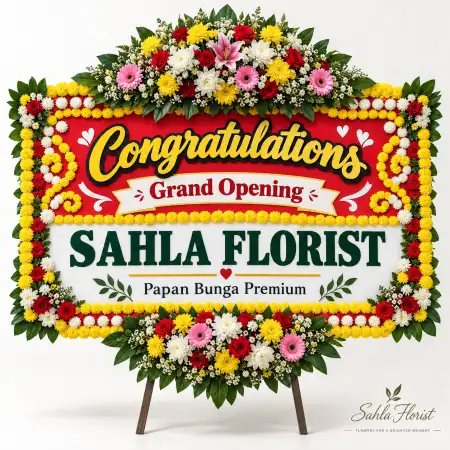 Papan Bunga Ucapan Selamat Bayah